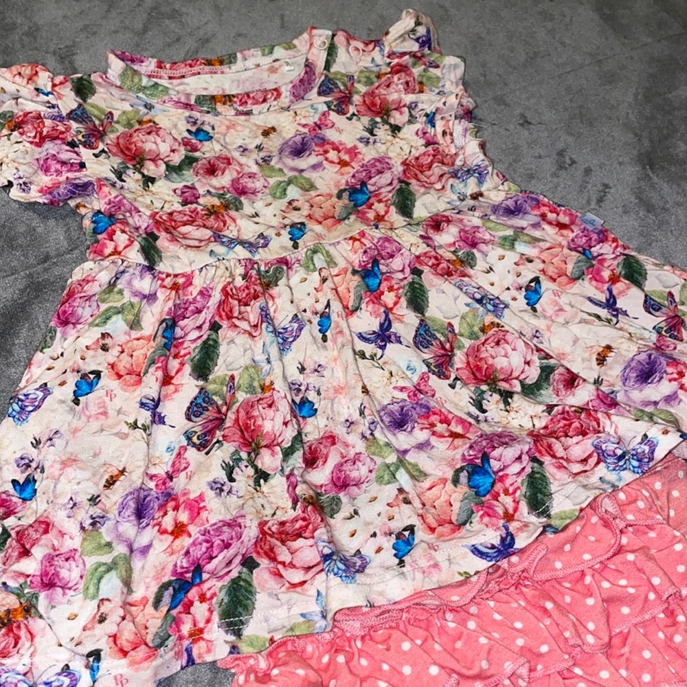 18/24 Mnth Posh Peanut Floral Butterfly Bummie Twirl 2pc Like New - Picture 1 of 13
